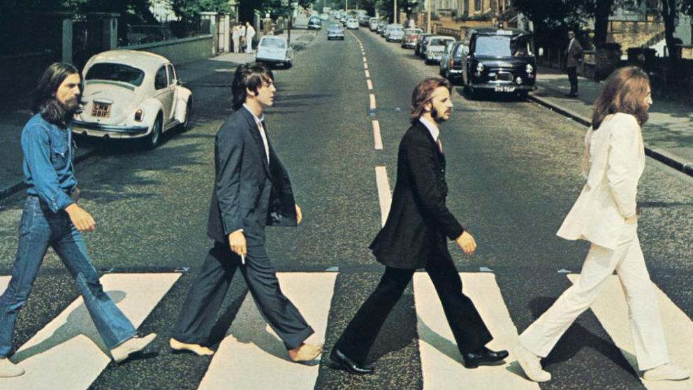 George, Paul, Ringo e John na foto mais famosa de toda a história do Rock n' Roll